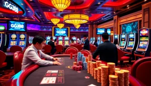 Experience the excitement of online gambling with GG88, featuring vibrant casino tables and thrilling gameplay.