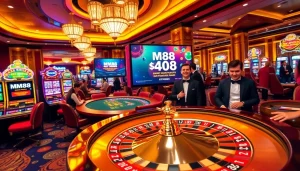 Players engaging in thrilling games at MM88 casino, showcasing excitement and professional betting experiences.
