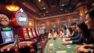 Experience the thrill of GO99 casino with vibrant roulette, slot games, and engaging players.