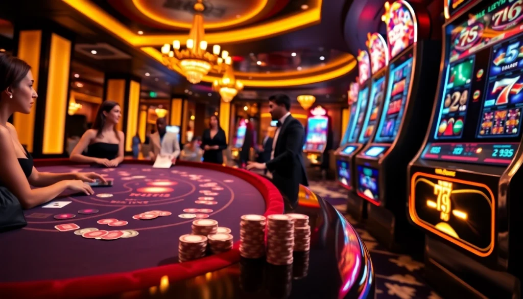 Exciting players enjoying high-stakes baccarat at 789P casino surrounded by vibrant gaming elements.